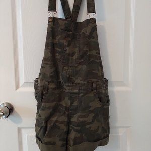 Camo shorts overalls